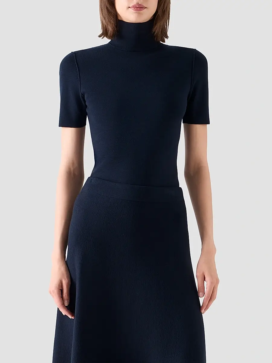 Akris punto Women's Stretch Wool Mock Turtleneck Top | Thumbnail 4