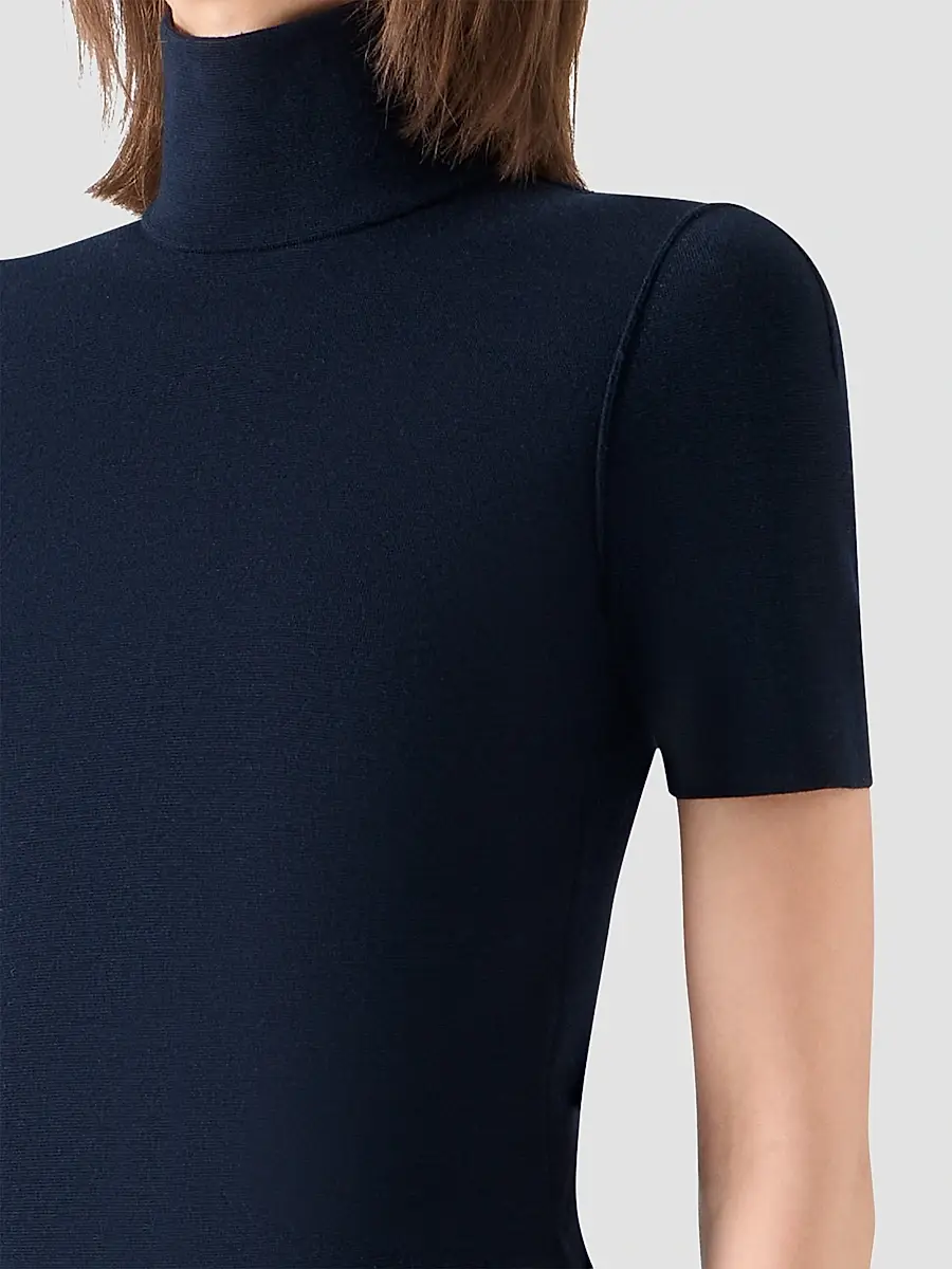 Akris punto Women's Stretch Wool Mock Turtleneck Top | Thumbnail 5