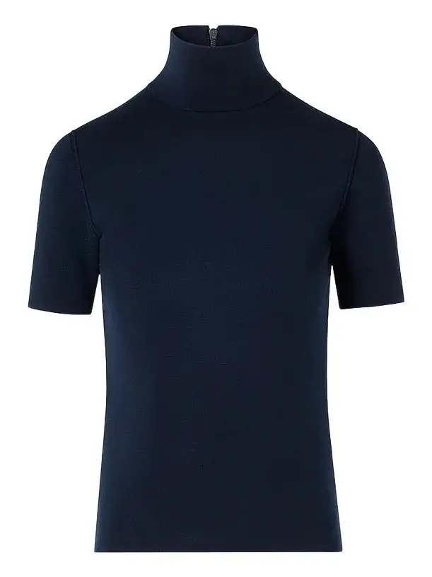 Women's Stretch Wool Mock Turtleneck Top