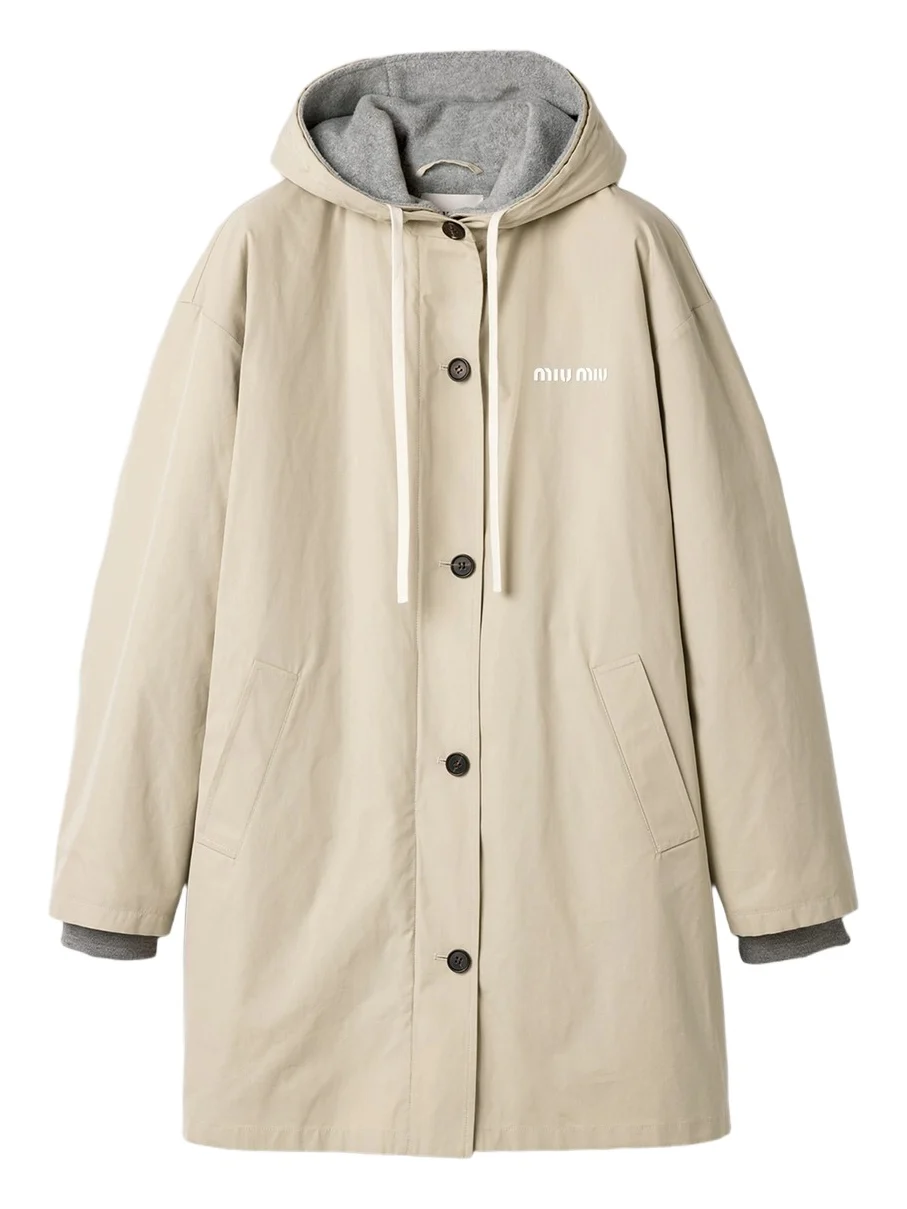Miu Miu Women's Single-Breasted Panama Cotton and Fleece Caban Jacket