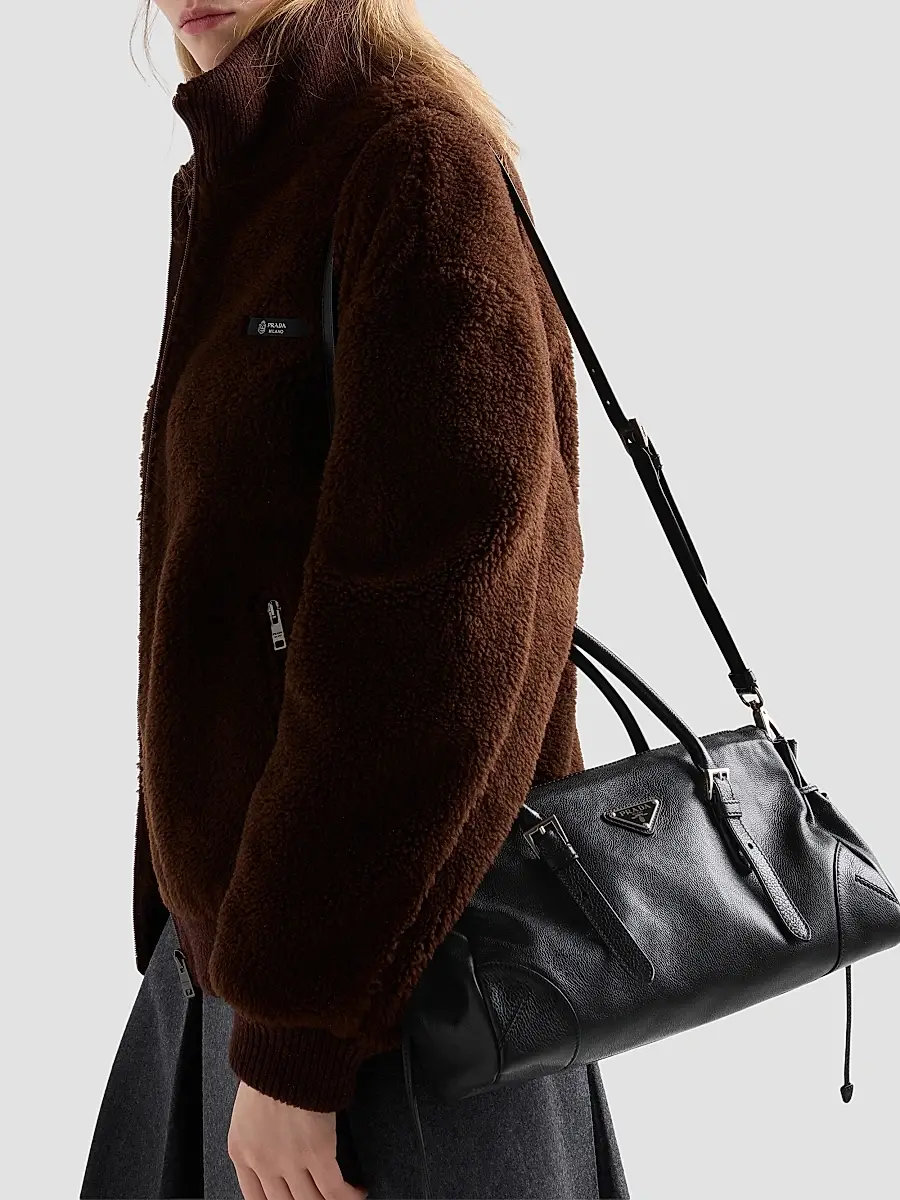 Prada Women's Bonnie Medium Antiqued Leather Top Handle Bag | Thumbnail 2 Prada Women's Bonnie Medium Antiqued Leather Top Handle Bag | Thumbnail 2