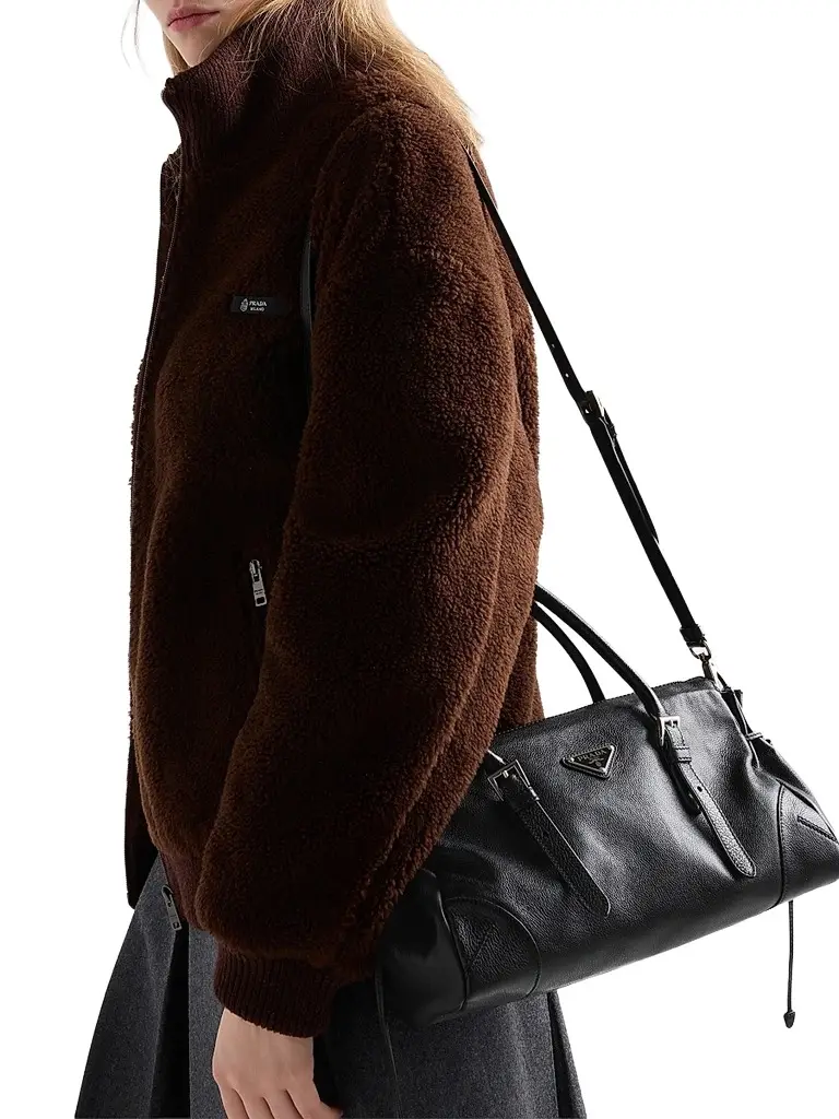 Prada Women's Bonnie Medium Antiqued Leather Top Handle Bag | Image 1 Prada Women's Bonnie Medium Antiqued Leather Top Handle Bag | Image 1
