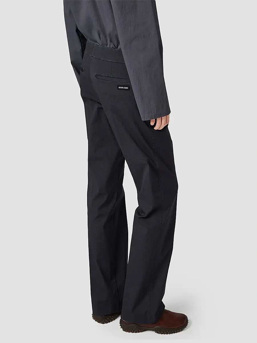 Miu Miu Women's Stretch Poplin Pants | Thumbnail 3 Miu Miu Women's Stretch Poplin Pants | Thumbnail 3