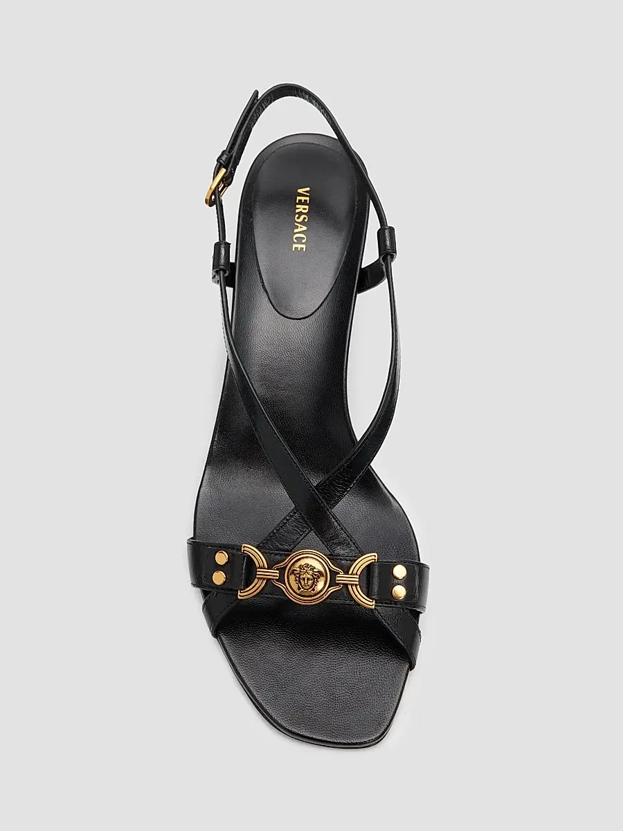 Versace Women's Medusa 50MM Leather Sandals | Thumbnail 5 Versace Women's Medusa 50MM Leather Sandals | Thumbnail 5