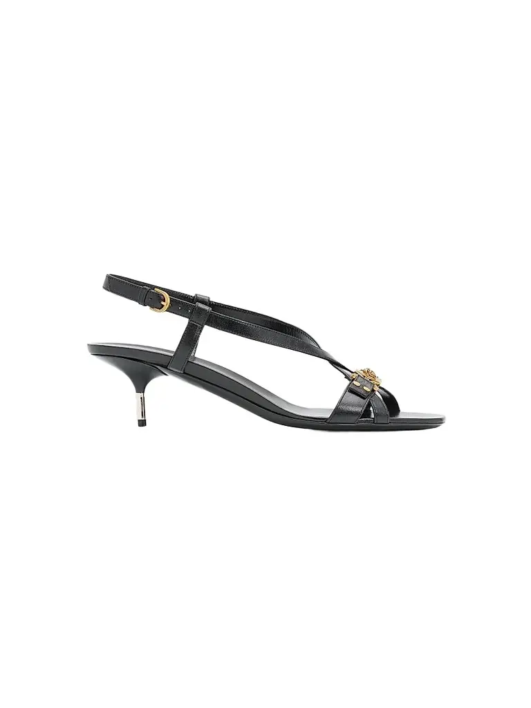 Versace Women's Medusa 50MM Leather Sandals - Black | Image 1 Versace Women's Medusa 50MM Leather Sandals - Black | Image 1