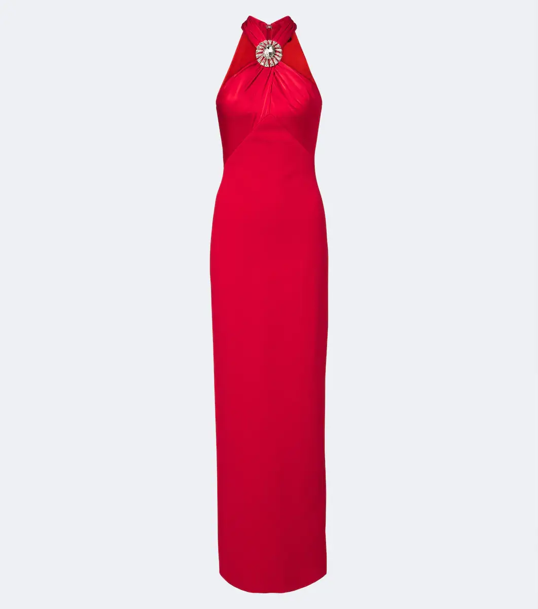 David Koma Embellished halterneck satin-trimmed gown | Thumbnail 2 David Koma Embellished halterneck satin-trimmed gown | Thumbnail 2