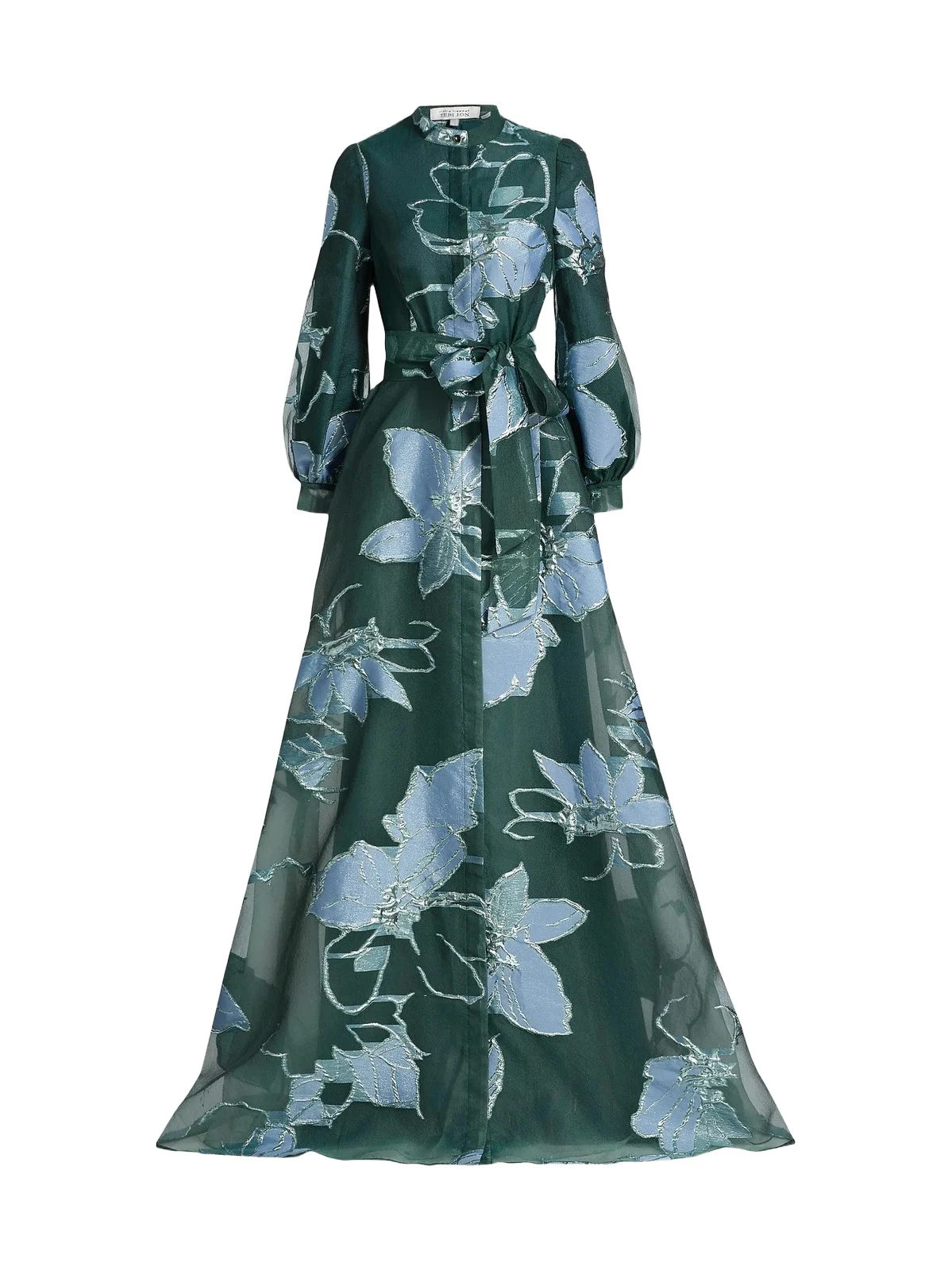Women's Metallic Floral Jacquard Gown