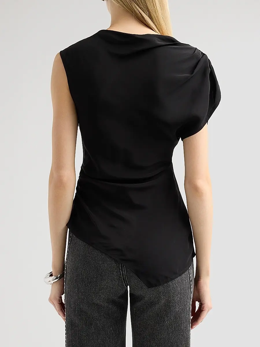 Veronica Beard Women's Yvonne Asymmetric Crepe De Chine Top | Thumbnail 3