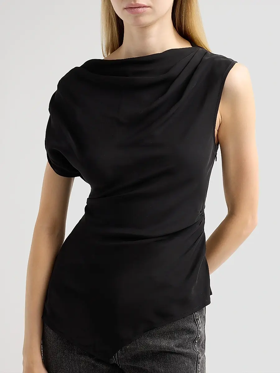 Veronica Beard Women's Yvonne Asymmetric Crepe De Chine Top | Thumbnail 5