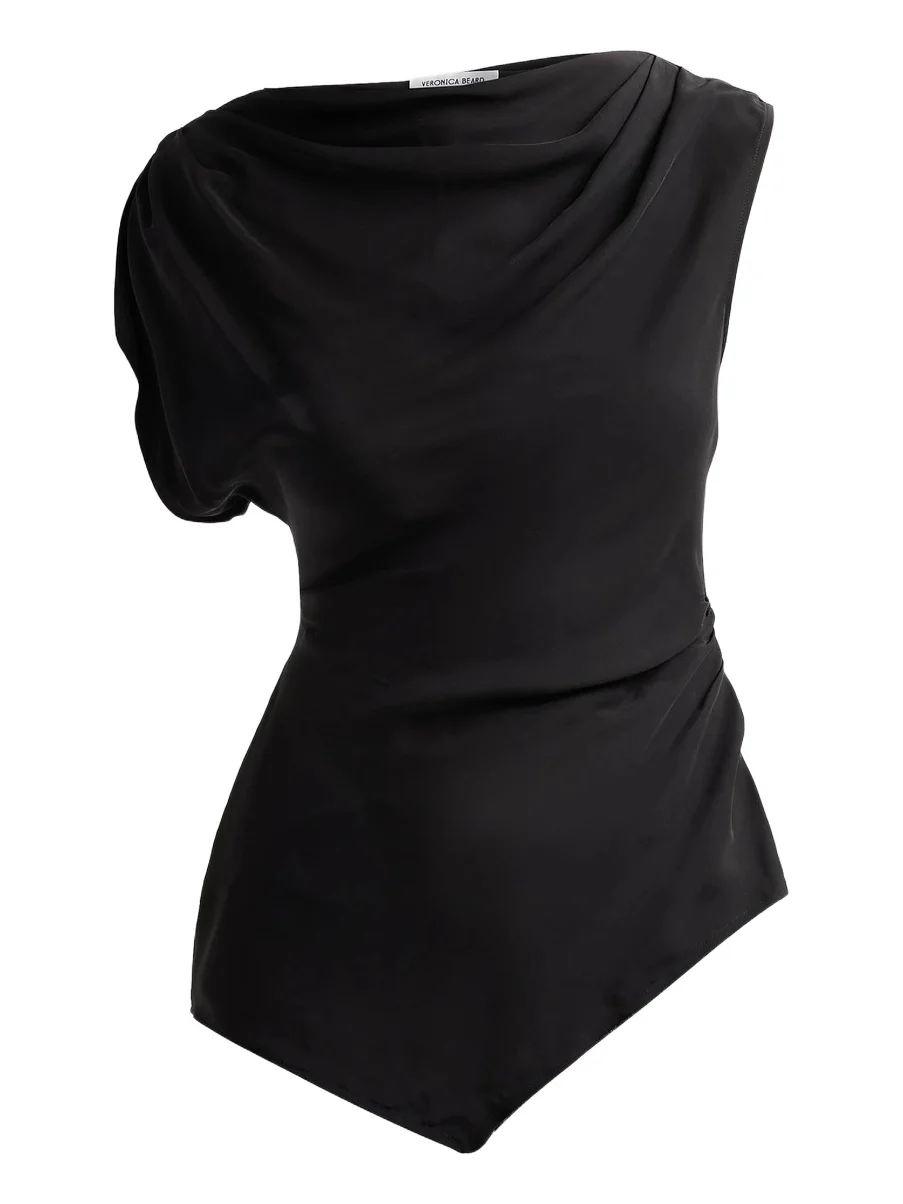Women's Yvonne Asymmetric Crepe De Chine Top