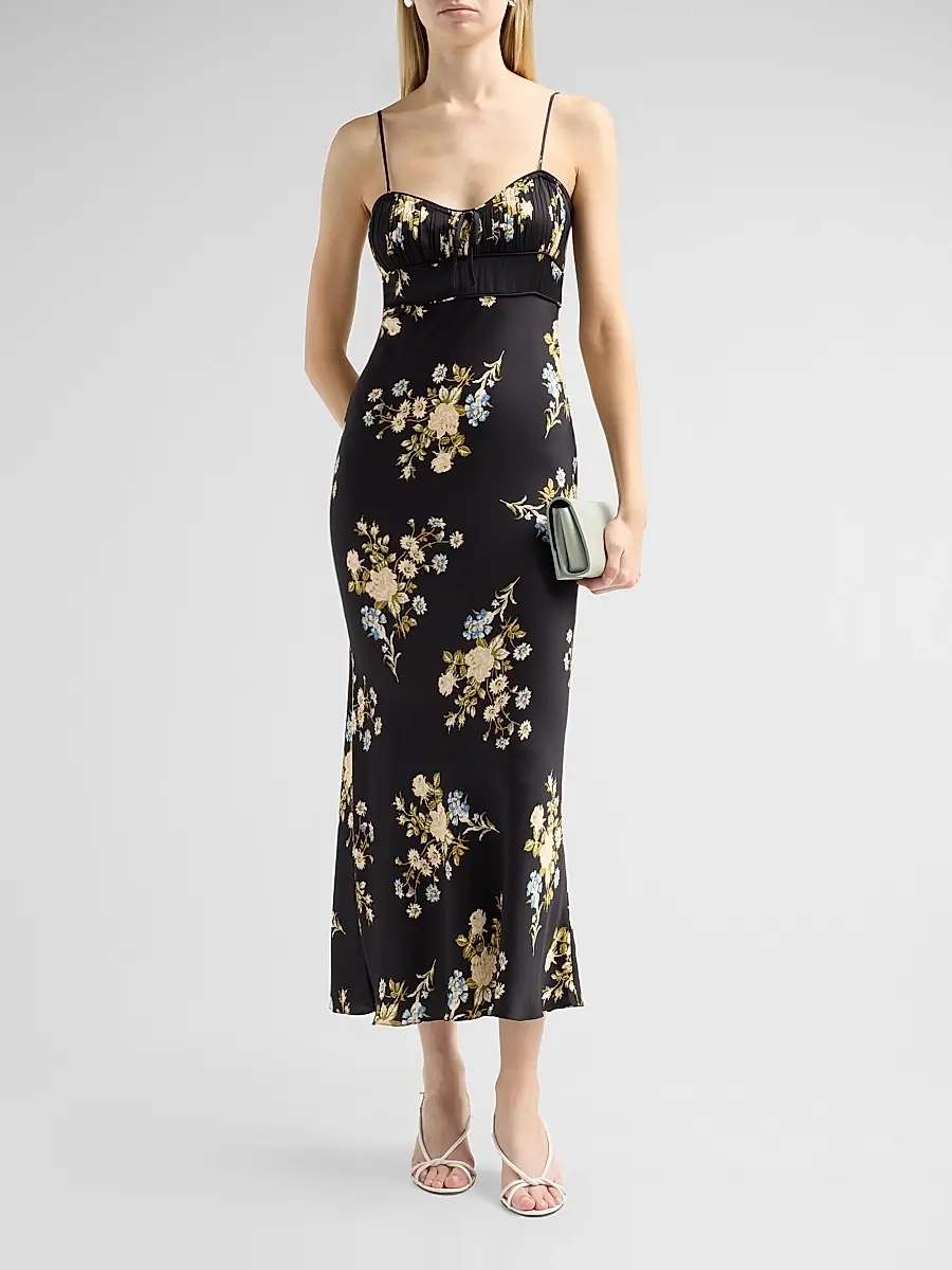 Veronica Beard Women's Kieren Floral Satin Midi Slipdress | Thumbnail 2 Veronica Beard Women's Kieren Floral Satin Midi Slipdress | Thumbnail 2