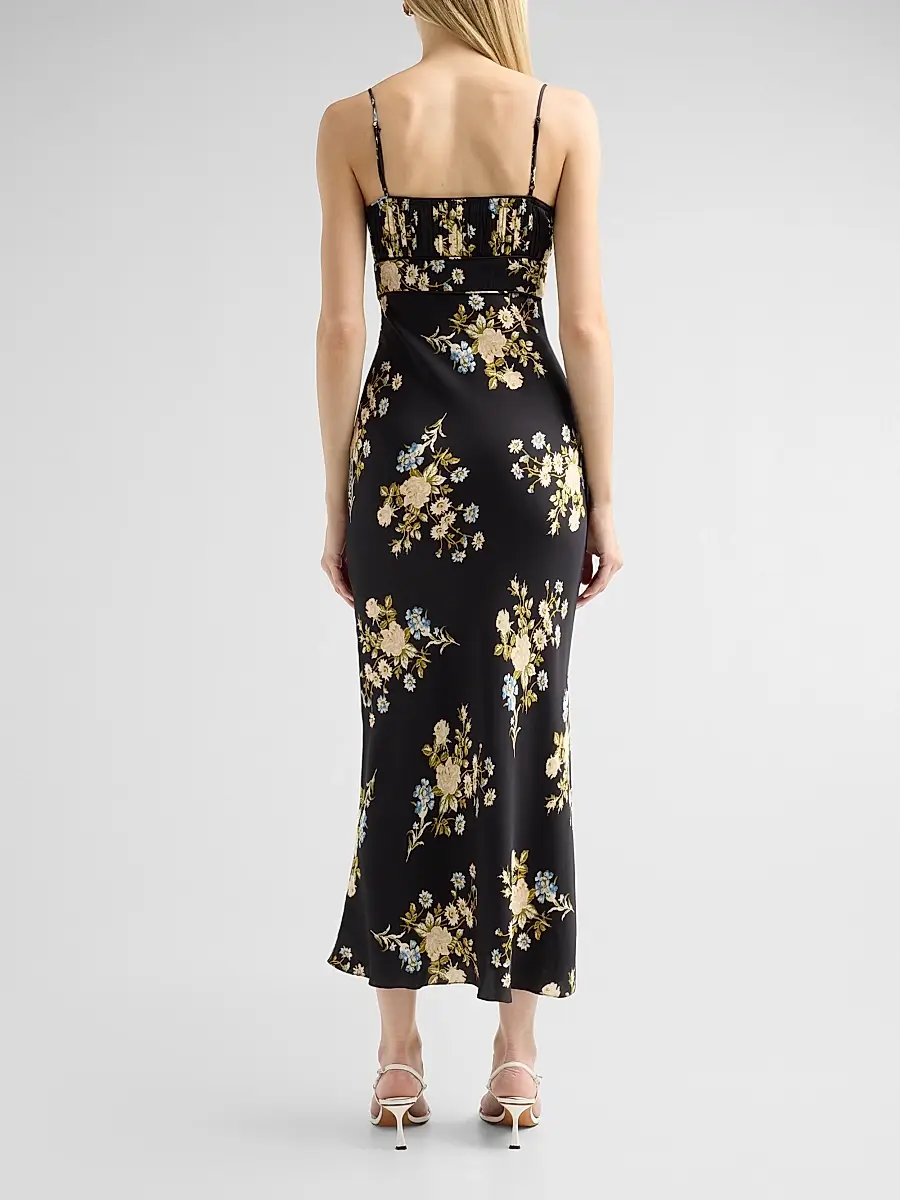 Veronica Beard Women's Kieren Floral Satin Midi Slipdress | Thumbnail 3 Veronica Beard Women's Kieren Floral Satin Midi Slipdress | Thumbnail 3