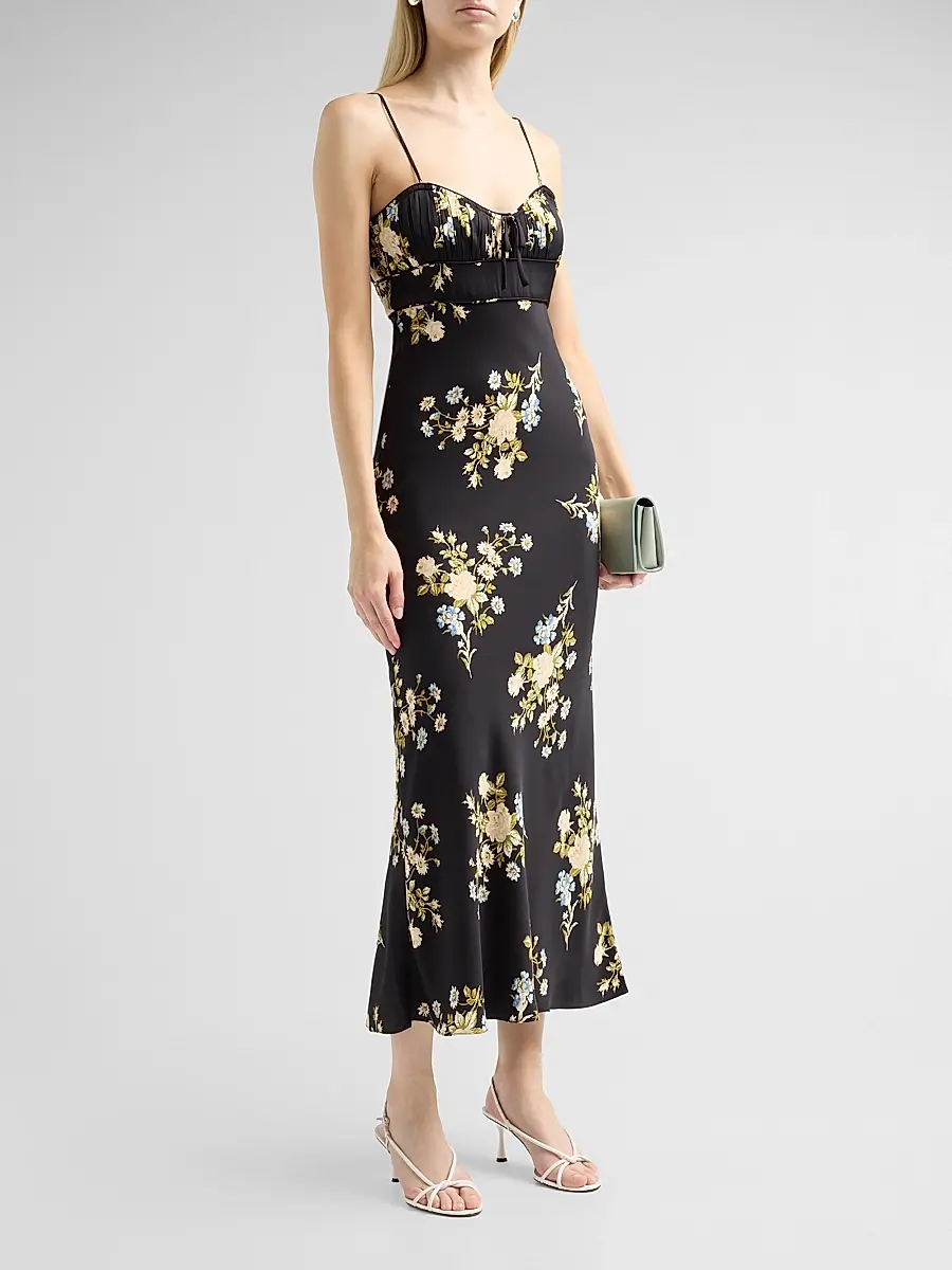 Veronica Beard Women's Kieren Floral Satin Midi Slipdress | Thumbnail 4 Veronica Beard Women's Kieren Floral Satin Midi Slipdress | Thumbnail 4