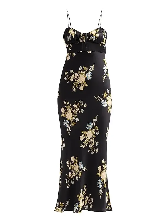 Women's Kieren Floral Satin Midi Slipdress