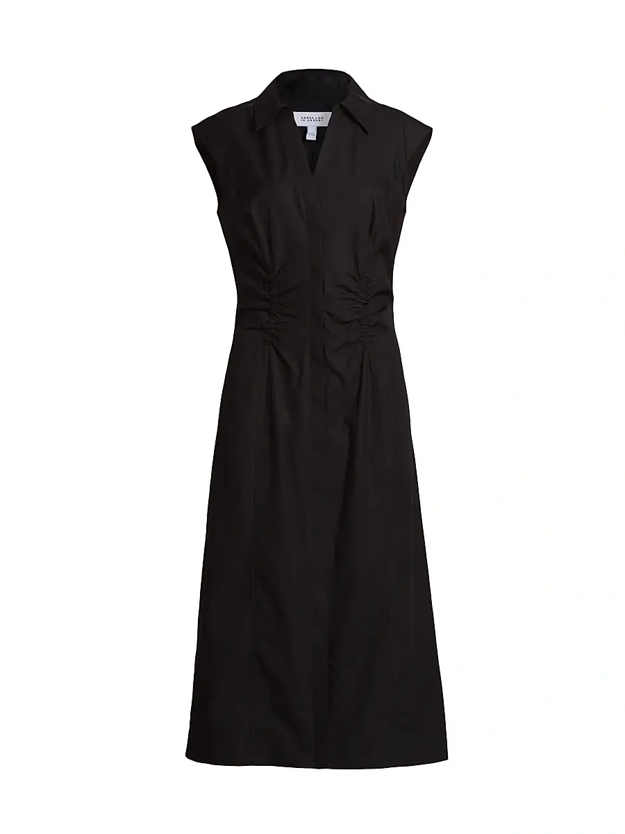 Derek Lam Women's Poplin Ruched Midi-Shirtdress