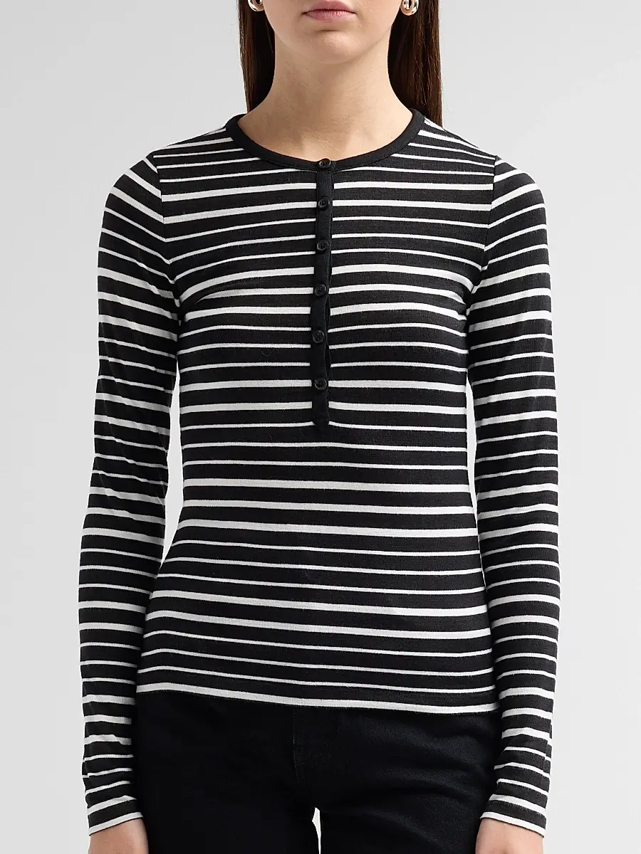 rag & bone Women's The Knit Striped Henley | Thumbnail 5 rag & bone Women's The Knit Striped Henley | Thumbnail 5
