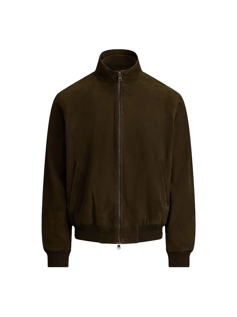Polo Ralph Lauren Men's Charleton Suede Bomber Jacket - Myrtle Green | Image 1 Polo Ralph Lauren Men's Charleton Suede Bomber Jacket - Myrtle Green | Image 1
