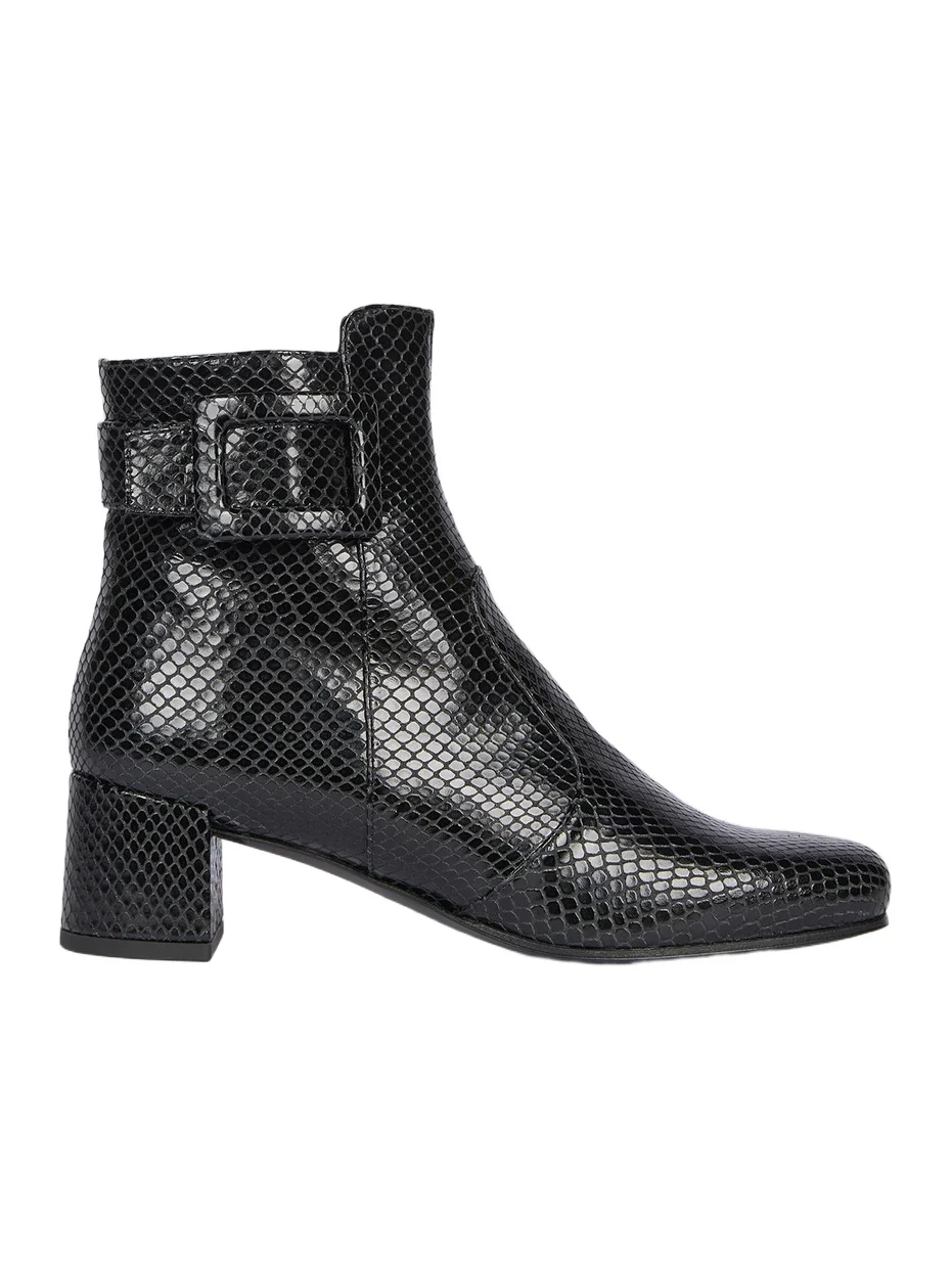 Women's Tres Vivier 45MM Snakeskin-Embossed Leather Ankle Boots
