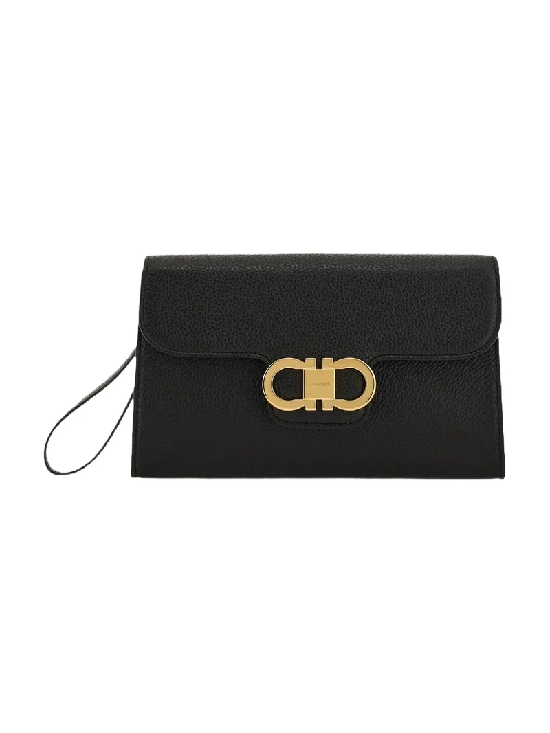 Women's Double Gancini Leather Clutch Women's Double Gancini Leather Clutch