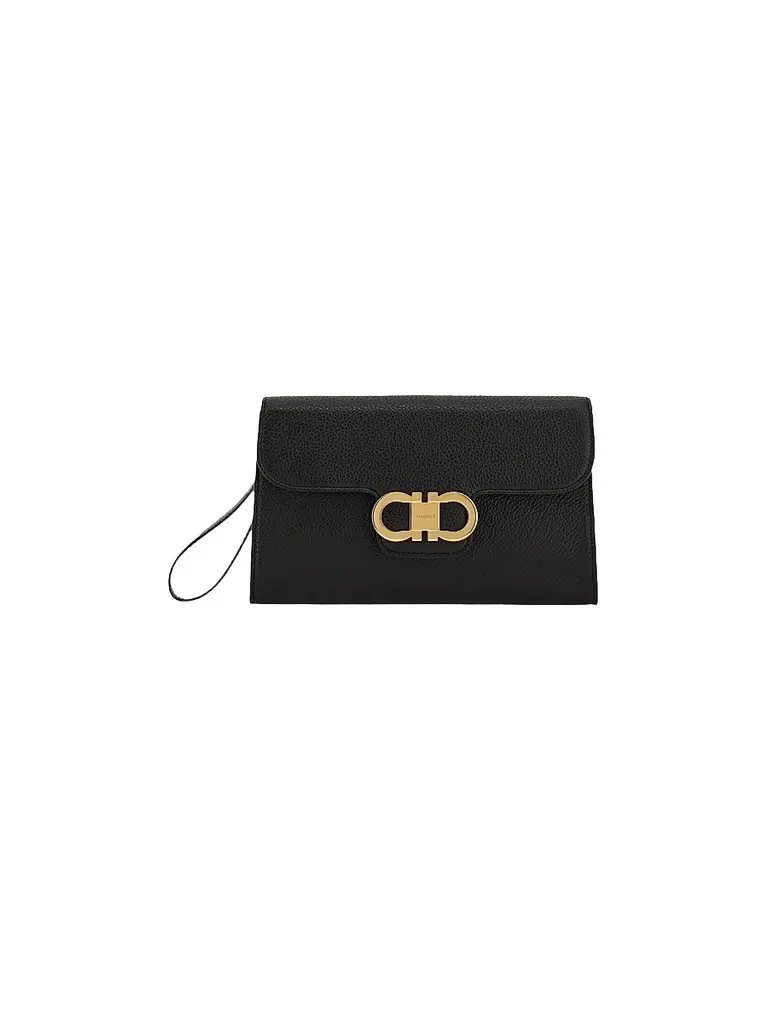 Ferragamo Women's Double Gancini Leather Clutch | Image 1 Ferragamo Women's Double Gancini Leather Clutch | Image 1