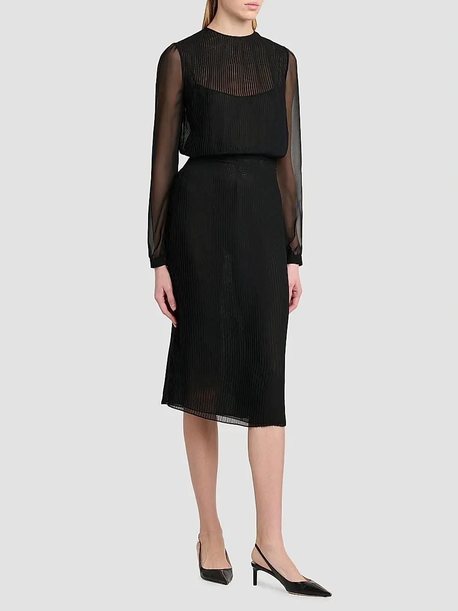 Tom Ford Women's Sheer Stripe Blouson Midi Dress | Thumbnail 2