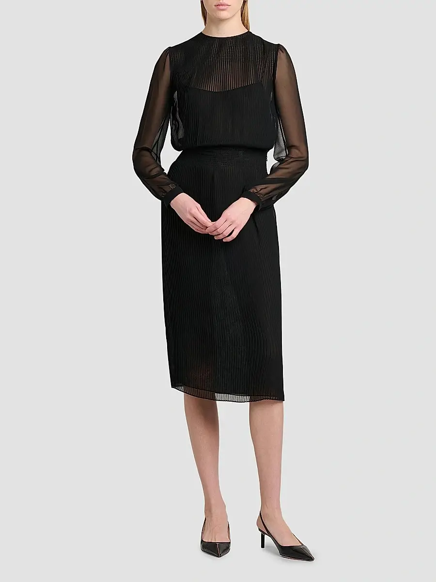 Tom Ford Women's Sheer Stripe Blouson Midi Dress | Thumbnail 3