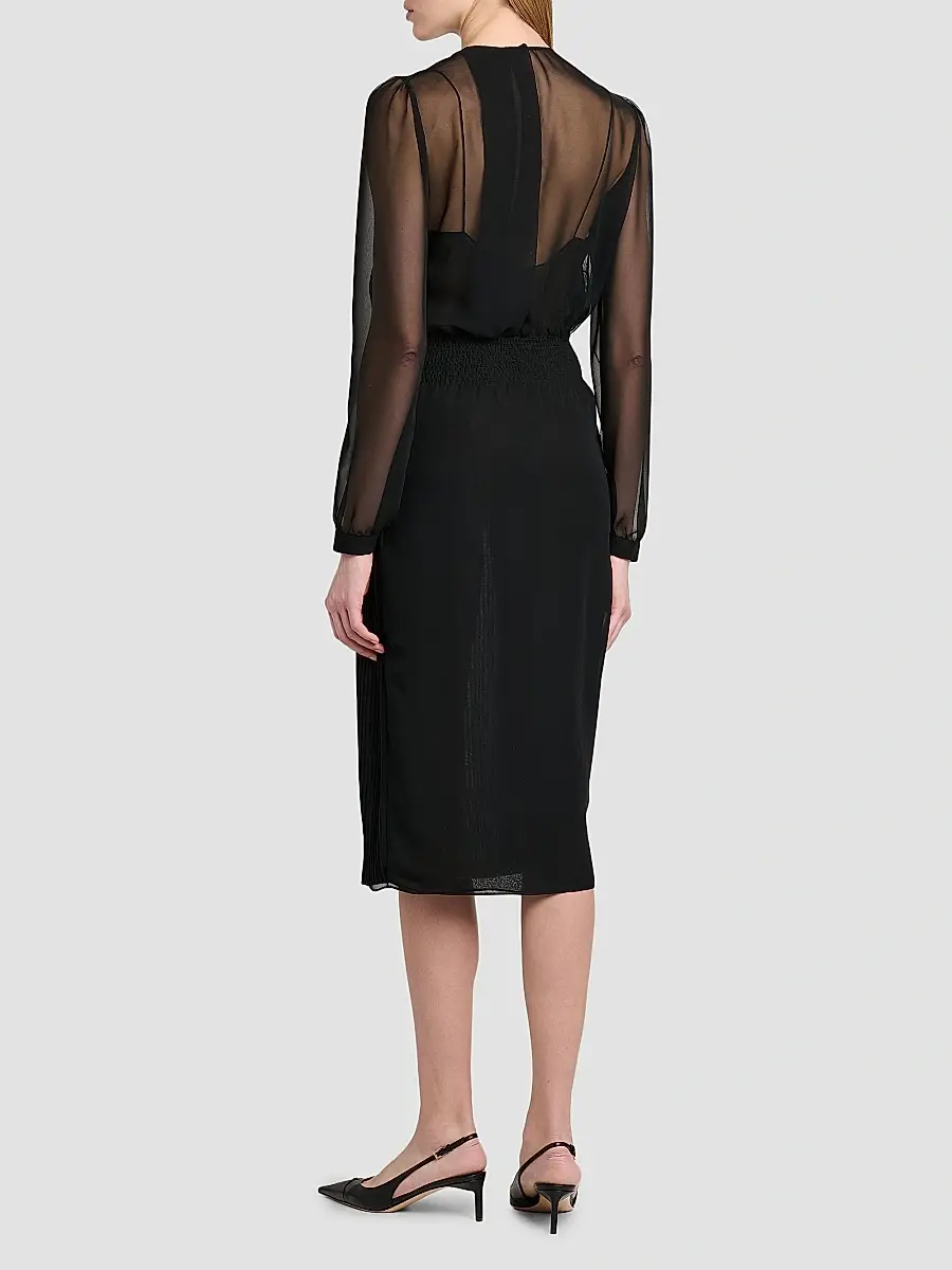 Tom Ford Women's Sheer Stripe Blouson Midi Dress | Thumbnail 5