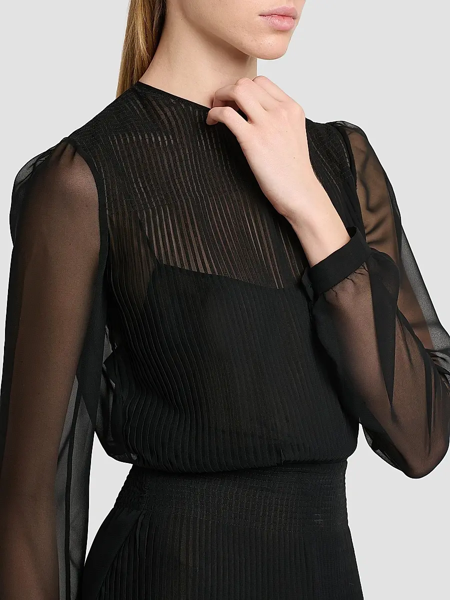 Tom Ford Women's Sheer Stripe Blouson Midi Dress | Thumbnail 6
