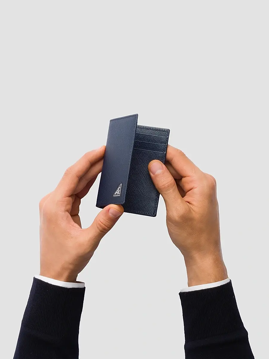 Prada Men's Saffiano Leather Card Holder | Thumbnail 5 Prada Men's Saffiano Leather Card Holder | Thumbnail 5