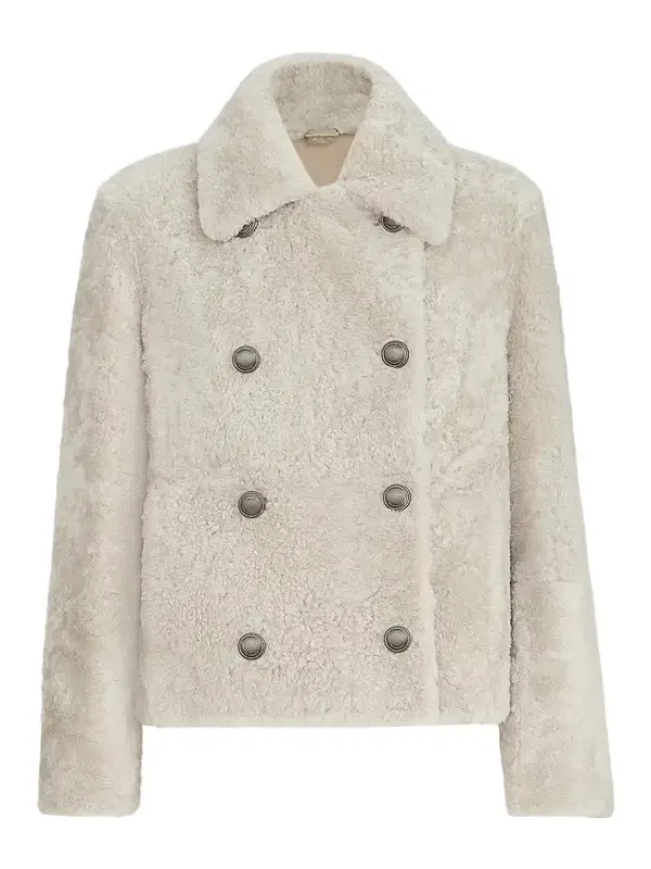 Women's Fuzzy Shearling Pea Coat Women's Fuzzy Shearling Pea Coat