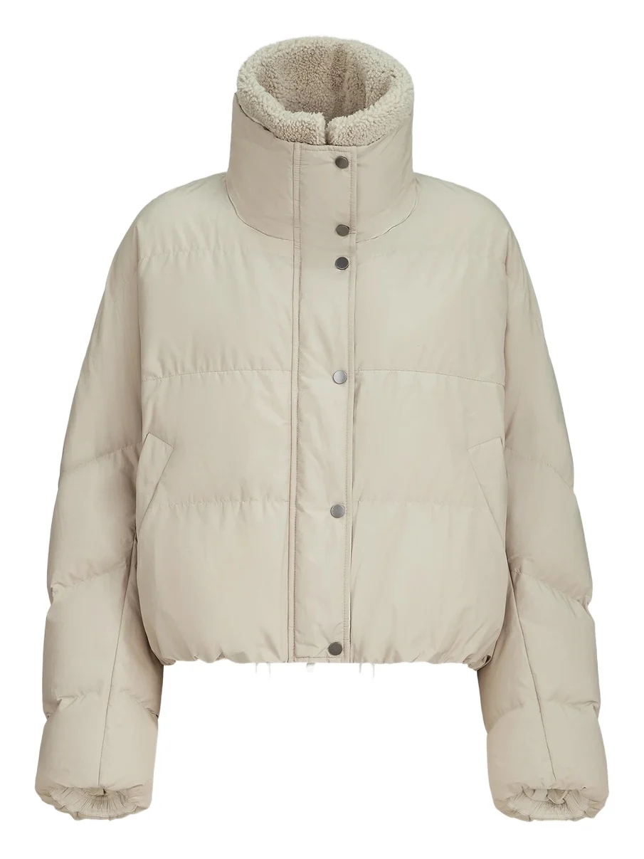Women's Techno Cotton Taffeta Down Jacket with Detachable Shearling Insert Women's Techno Cotton Taffeta Down Jacket with Detachable Shearling Insert