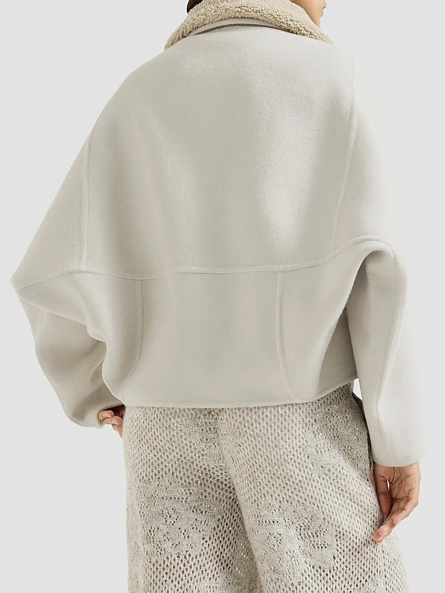 Brunello Cucinelli Women's Hand-Crafted Outerwear Jacket with Detachable Shearling Insert | Thumbnail 3 Brunello Cucinelli Women's Hand-Crafted Outerwear Jacket with Detachable Shearling Insert | Thumbnail 3