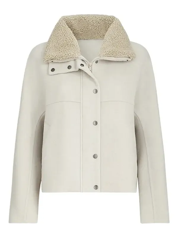 Brunello Cucinelli Women's Hand-Crafted Outerwear Jacket with Detachable Shearling Insert