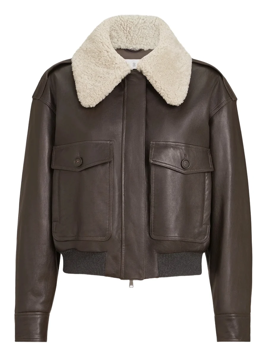 Women's Polished Nappa Leather Aviator Coat Women's Polished Nappa Leather Aviator Coat