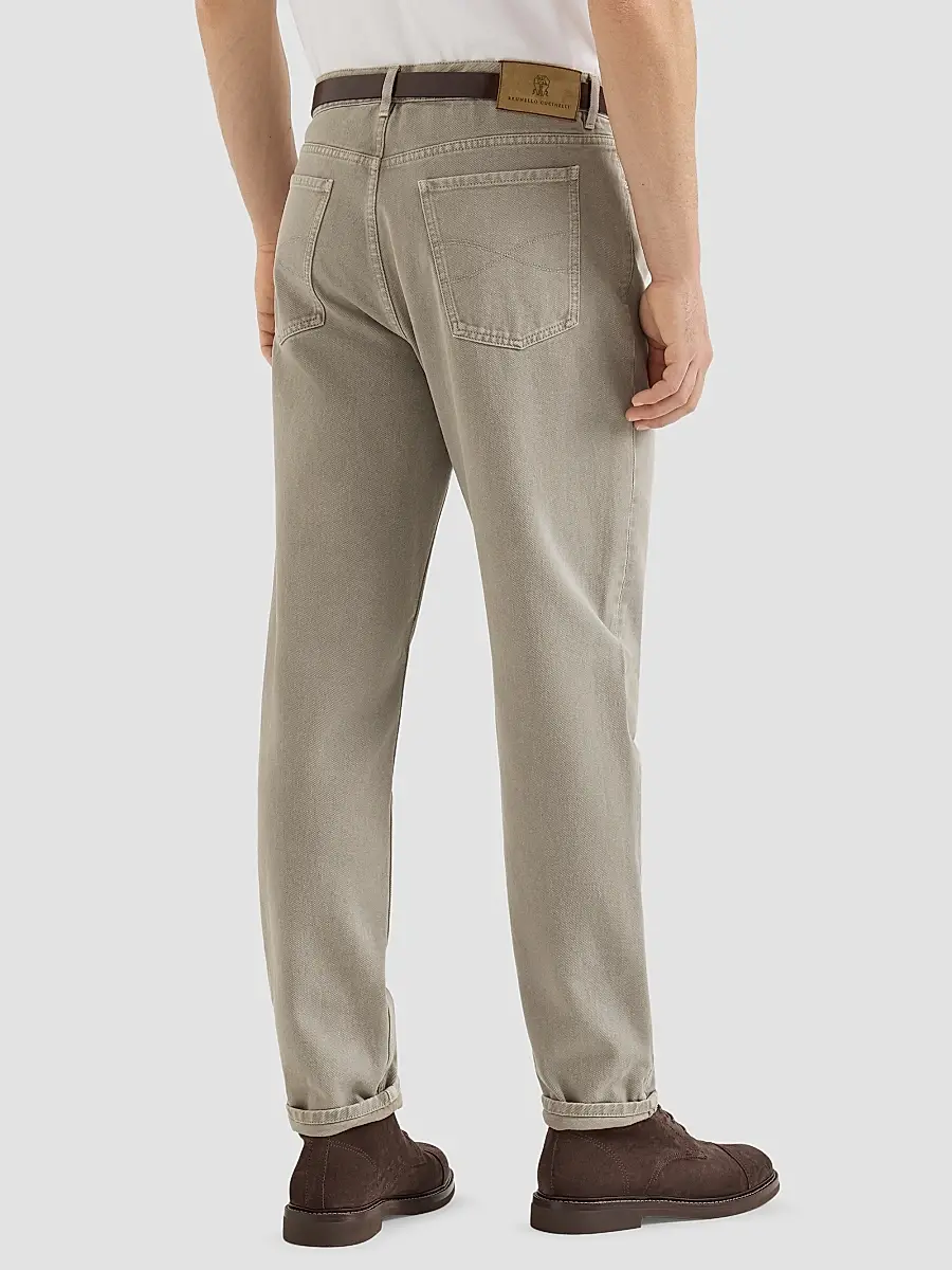 Brunello Cucinelli Men's Garment-Dyed Denim Iconic Fit Five-Pocket Jeans | Thumbnail 3 Brunello Cucinelli Men's Garment-Dyed Denim Iconic Fit Five-Pocket Jeans | Thumbnail 3