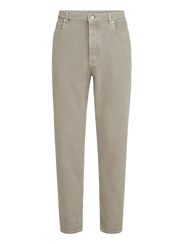 Brunello Cucinelli Men's Garment-Dyed Denim Iconic Fit Five-Pocket Jeans