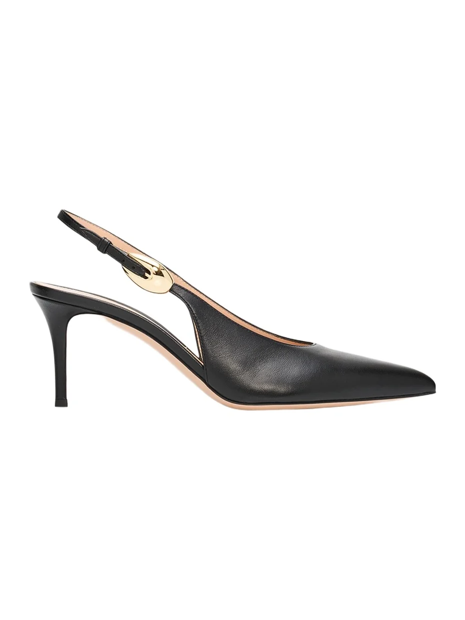Women's 70MM Leather Slingback Pumps Women's 70MM Leather Slingback Pumps