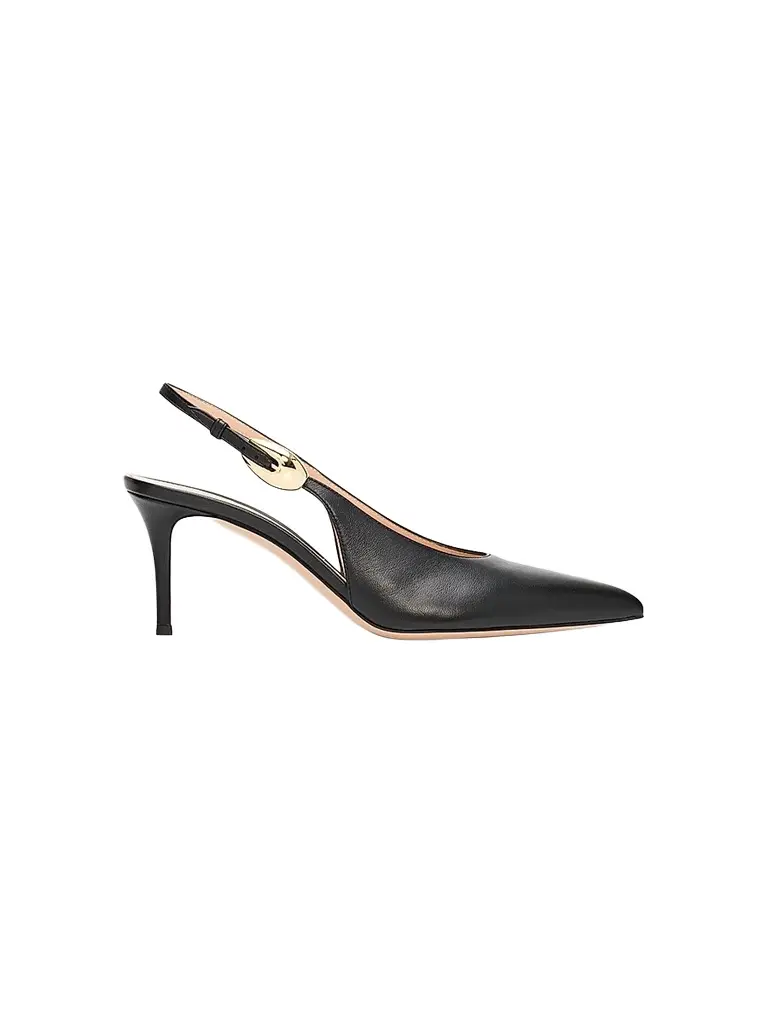 Gianvito Rossi Women's 70MM Leather Slingback Pumps - Nero Black - Size 12 | Image 1 Gianvito Rossi Women's 70MM Leather Slingback Pumps - Nero Black - Size 12 | Image 1