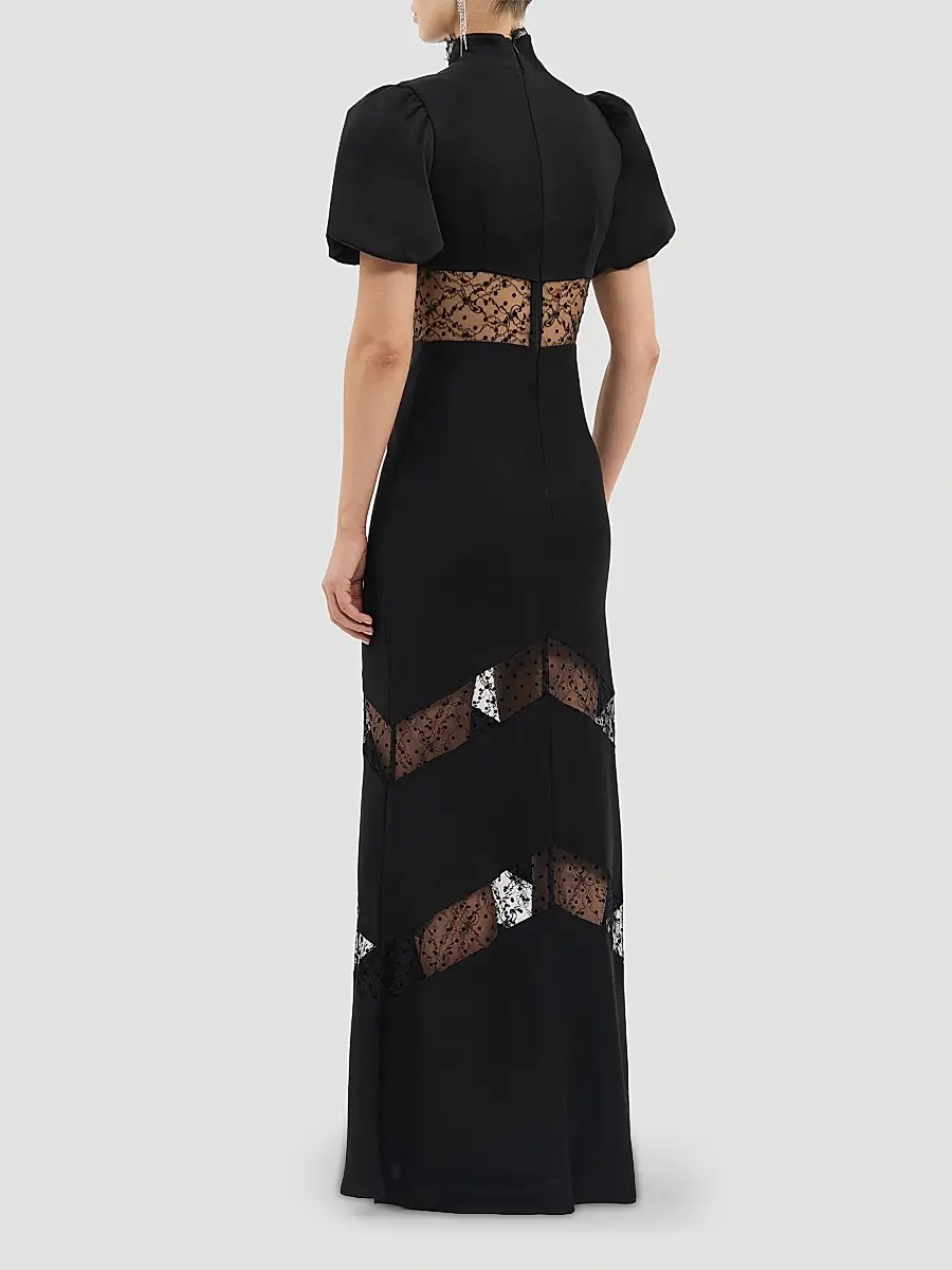 Rebecca Vallance Women's Noire Lace Column Gown | Thumbnail 3 Rebecca Vallance Women's Noire Lace Column Gown | Thumbnail 3