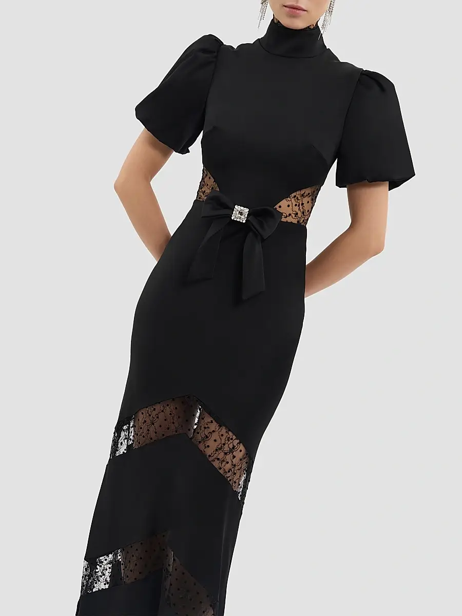 Rebecca Vallance Women's Noire Lace Column Gown | Thumbnail 5 Rebecca Vallance Women's Noire Lace Column Gown | Thumbnail 5
