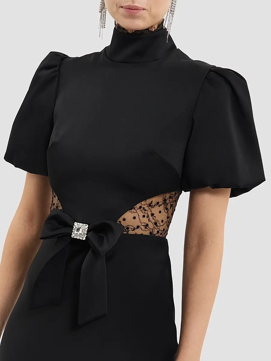 Rebecca Vallance Women's Noire Lace Column Gown | Thumbnail 6 Rebecca Vallance Women's Noire Lace Column Gown | Thumbnail 6