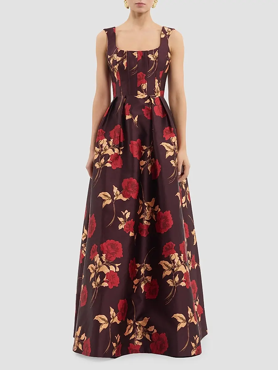 Rebecca Vallance Women's Melora Floral Twill Gown | Thumbnail 2 Rebecca Vallance Women's Melora Floral Twill Gown | Thumbnail 2