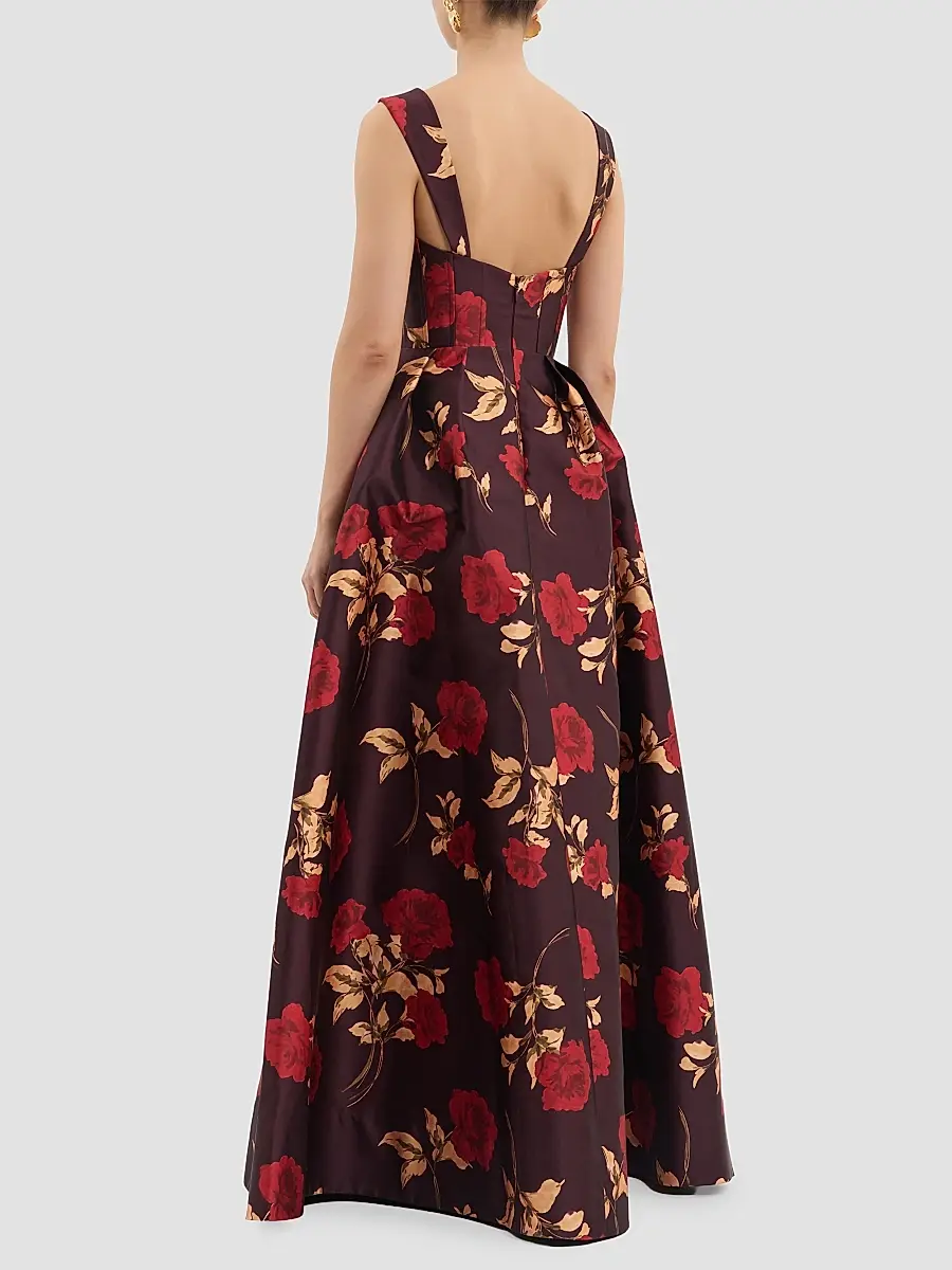Rebecca Vallance Women's Melora Floral Twill Gown | Thumbnail 3 Rebecca Vallance Women's Melora Floral Twill Gown | Thumbnail 3