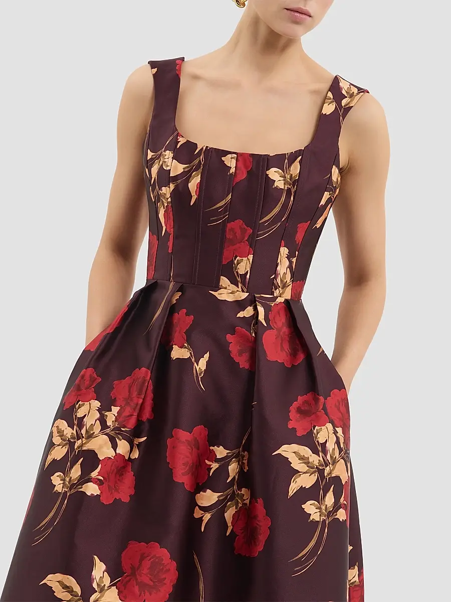 Rebecca Vallance Women's Melora Floral Twill Gown | Thumbnail 5 Rebecca Vallance Women's Melora Floral Twill Gown | Thumbnail 5