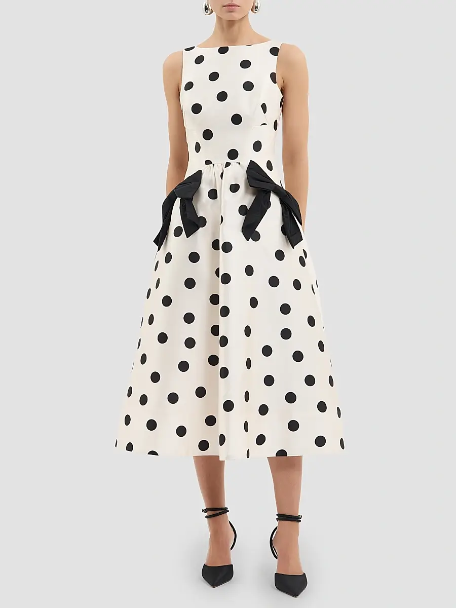 Rebecca Vallance Women's Bacio Polka Dot Midi Dress | Thumbnail 4 Rebecca Vallance Women's Bacio Polka Dot Midi Dress | Thumbnail 4