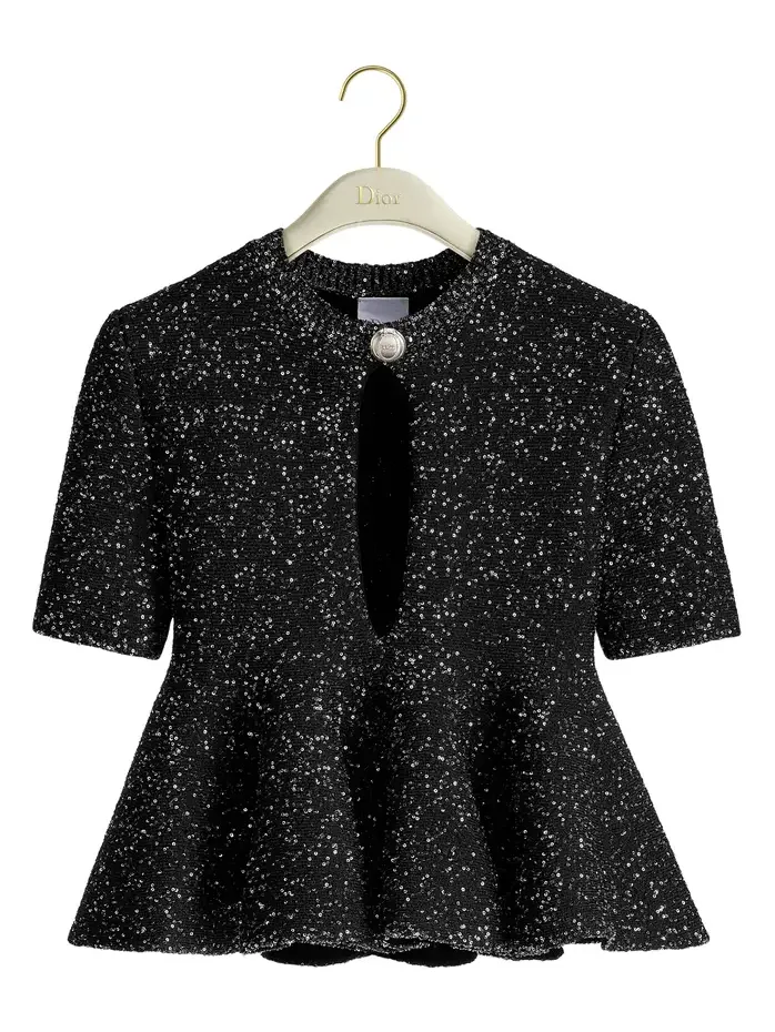 Dior Short-Sleeved Peplum Sweater