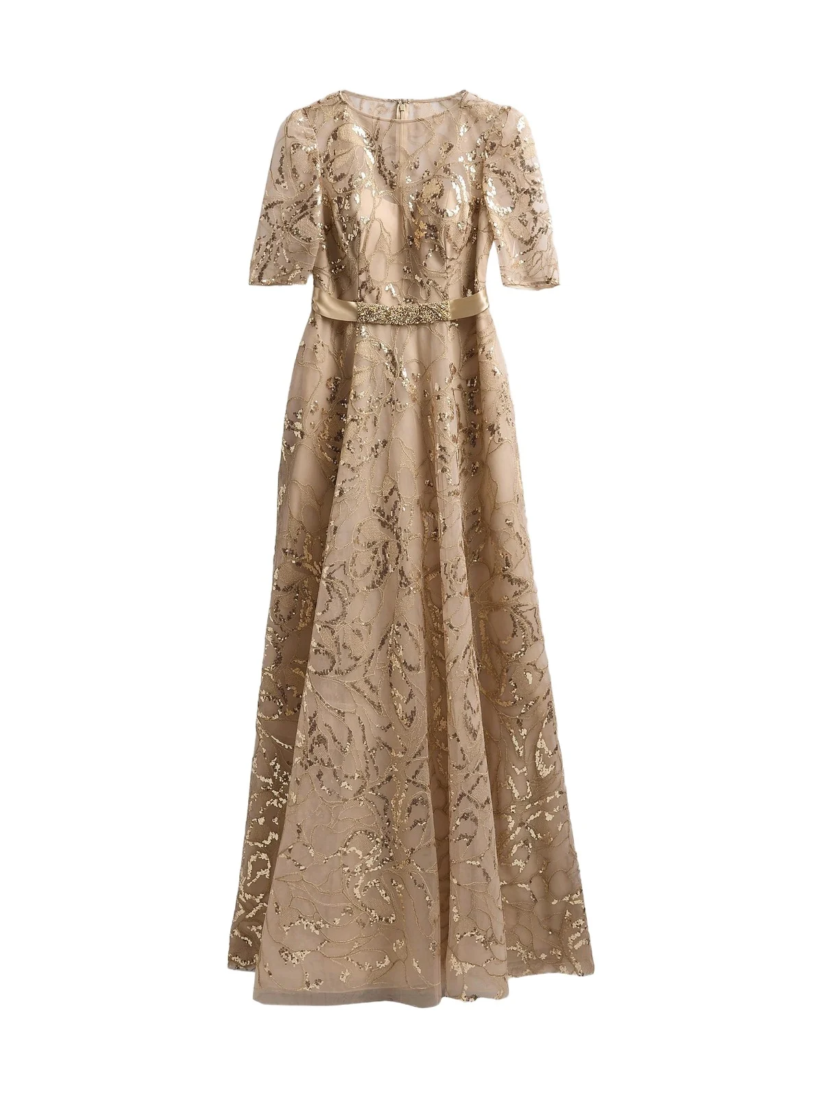 Women's Sequined Floral Tulle Gown Women's Sequined Floral Tulle Gown