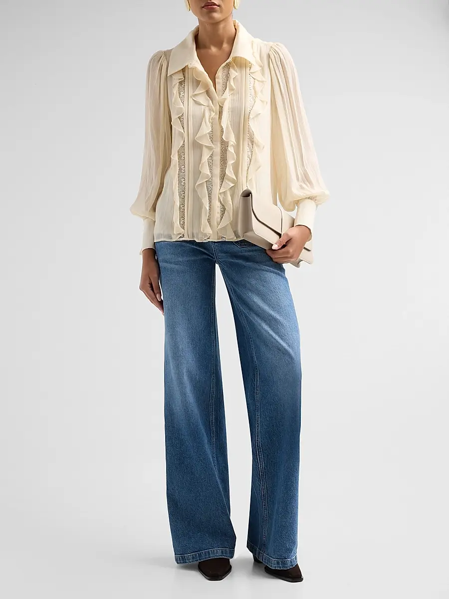 Ramy Brook Women's Claire Silk Ruffle Blouse | Thumbnail 2 Ramy Brook Women's Claire Silk Ruffle Blouse | Thumbnail 2