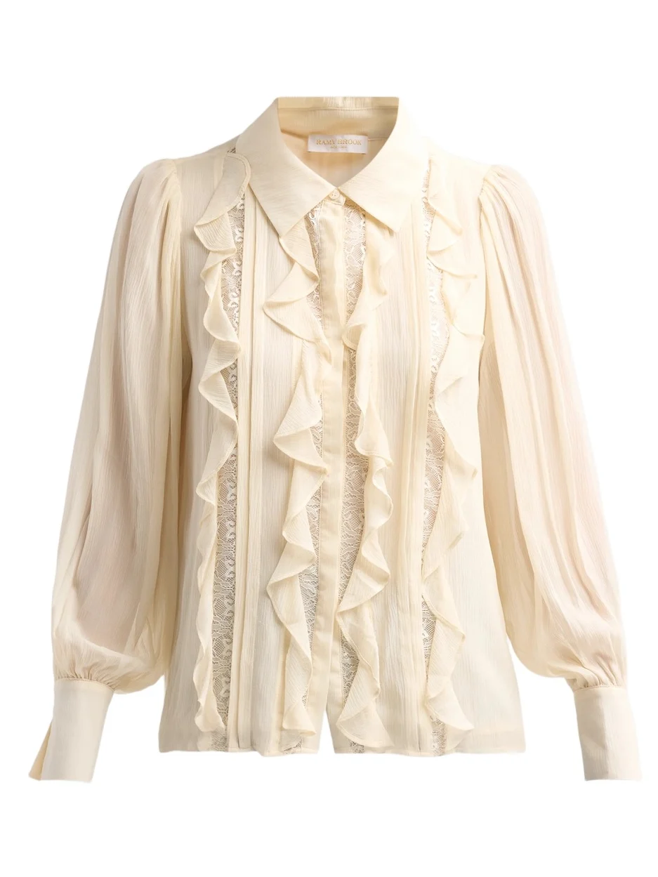 Women's Claire Silk Ruffle Blouse