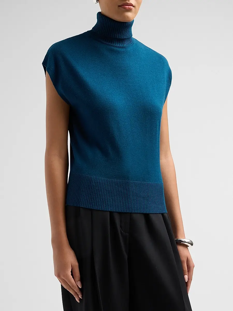 Ramy Brook Women's Natalie Cap-Sleeve Wool Sweater | Thumbnail 4